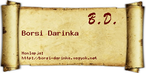 Borsi Darinka névjegykártya